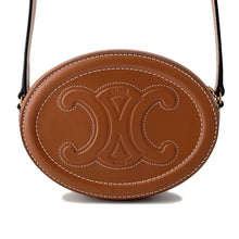 将图像加载到图库查看器中，CELINE Cuir Oval Purse Shoulder Bag Tan 101703DPQ Leather
