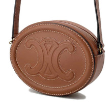 将图像加载到图库查看器中，CELINE Cuir Oval Purse Shoulder Bag Tan 101703DPQ Leather
