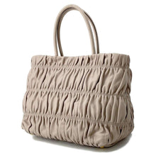 Load image into Gallery viewer, PRADA 2way Tote Pleated Gray BN1932 Leather
