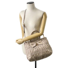 Load image into Gallery viewer, PRADA 2way Tote Pleated Gray BN1932 Leather
