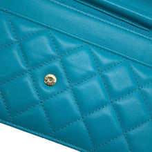 Load image into Gallery viewer, CHANEL Matelasse Chain wallet Light Blue A33814 Lambskin
