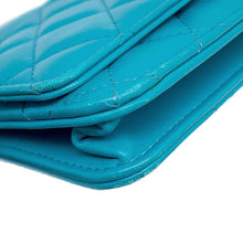 Load image into Gallery viewer, CHANEL Matelasse Chain wallet Light Blue A33814 Lambskin
