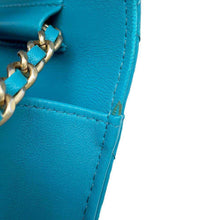 Load image into Gallery viewer, CHANEL Matelasse Chain wallet Light Blue A33814 Lambskin
