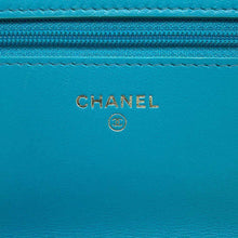 Load image into Gallery viewer, CHANEL Matelasse Chain wallet Light Blue A33814 Lambskin
