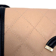 Load image into Gallery viewer, CHANEL CCFiligree Chain Wallet Beige/Black A84451 Caviar Leather
