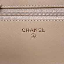 Load image into Gallery viewer, CHANEL CCFiligree Chain Wallet Beige/Black A84451 Caviar Leather
