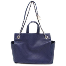 Load image into Gallery viewer, CHANEL Matelasse 2wayTote Bag Navy Caviar Leather
