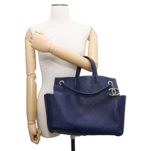 Load image into Gallery viewer, CHANEL Matelasse 2wayTote Bag Navy Caviar Leather
