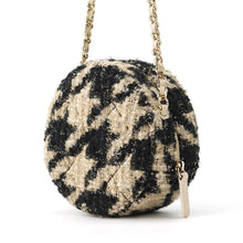 Load image into Gallery viewer, CHANEL CC Logo Round ChainShoulder Beige/Black AP0986 Tweed Boa
