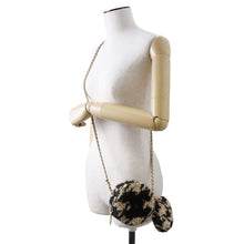 Load image into Gallery viewer, CHANEL CC Logo Round ChainShoulder Beige/Black AP0986 Tweed Boa
