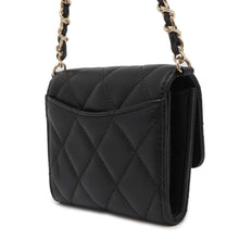 Load image into Gallery viewer, CHANEL Matelasse Pearl Chain Wallet Black AP2583 Lambskin
