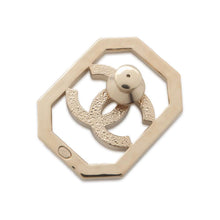 Load image into Gallery viewer, CHANEL CC Logo Faux Pearl Brooch Champagne Gold Gold Plated
