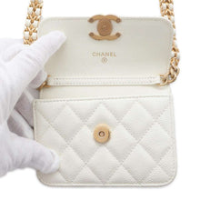 将图像加载到图库查看器中，CHANEL Mini Materasse Chain Shoulder White AP2629 Caviar Leather
