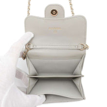 Load image into Gallery viewer, CHANEL Compact Chain wallet Gray AP0238 Lambskin
