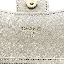 Load image into Gallery viewer, CHANEL Compact Chain wallet Gray AP0238 Lambskin
