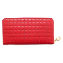 将图像加载到图库查看器中，CELINE CBag Charm Zip Around Long Cloth Red 10B553BFL Leather
