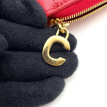 将图像加载到图库查看器中，CELINE CBag Charm Zip Around Long Cloth Red 10B553BFL Leather
