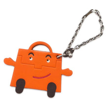 将图像加载到图库查看器中，HERMES Kelly Doll Keychain Orange Tadelakt Leather
