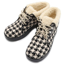 将图像加载到图库查看器中，GUCCI Houndstooth Boots White/Black591039 Wool Boa Size 37
