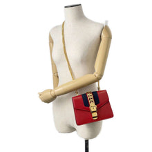 Load image into Gallery viewer, GUCCI Sylvie Shoulder Bag Red 431666 Leather
