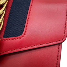 Load image into Gallery viewer, GUCCI Sylvie Shoulder Bag Red 431666 Leather
