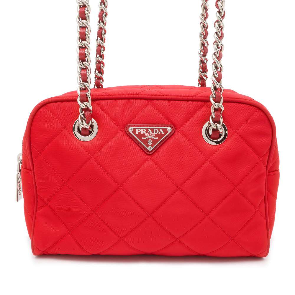 PRADA ChainShoulder Red 1BB072 Nylon