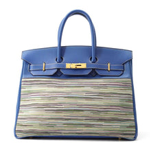 将图像加载到图库查看器中，HERMES Birkin Blue france Evercalf Leather Vibrato Size 35
