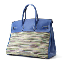 将图像加载到图库查看器中，HERMES Birkin Blue france Evercalf Leather Vibrato Size 35
