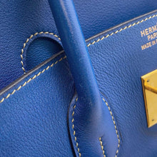 将图像加载到图库查看器中，HERMES Birkin Blue france Evercalf Leather Vibrato Size 35
