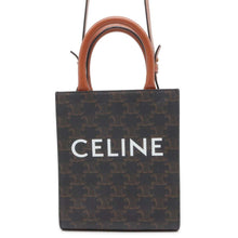 将图像加载到图库查看器中，CELINE Vertical Cabas 2WAY Shoulder Bag Tan 194372 PVC Coated Canvas Leather Size Mini
