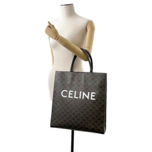 将图像加载到图库查看器中，CELINE Vertical Cover Tote Bag Black/Brown 190972 PVC Leather Size Large
