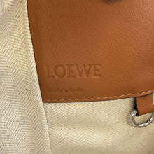 将图像加载到图库查看器中，LOEWE Hammock Shoulder Bag Beige/Brown 372.47ZT38 Canvas Leather Size Medium
