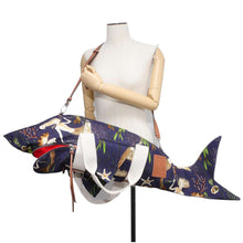 Load image into Gallery viewer, LOEWE Paula&#39;s Ibiza Shark 2WAY Shoulder Bag Blue/Ivory B623AC7X01 Canvas
