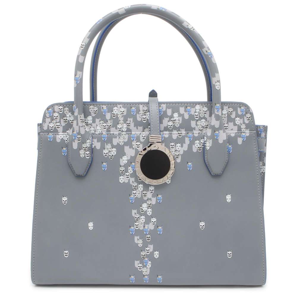 BVLGARI Alba Bag JoJo Killer Queen Japan Limited Edition Gray/Blue Leather Size Medium