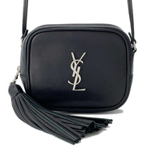 将图像加载到图库查看器中，SAINT LAURENT PARIS Fringe Blogger Shoulder Bag Black 425317 Leather
