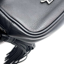 将图像加载到图库查看器中，SAINT LAURENT PARIS Fringe Blogger Shoulder Bag Black 425317 Leather
