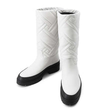 Load image into Gallery viewer, HERMES Fuji Exlibris Boots White/Black Leather Size 37
