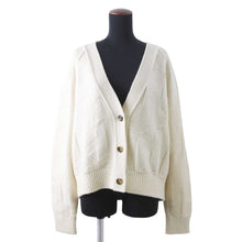 Load image into Gallery viewer, HERMES H Motif College Cardigan Small Fit Size 40 Blanc Naturel Wool 100%
