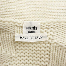 Load image into Gallery viewer, HERMES H Motif College Cardigan Small Fit Size 40 Blanc Naturel Wool 100%
