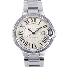 将图像加载到图库查看器中，CARTIER Ballon Bleu W33mm Stainless Steel Silver Dial W4BB0016
