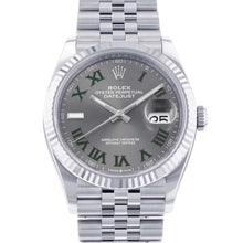 将图像加载到图库查看器中，ROLEX Datejust W36mm Stainless Steel K18WG Slate Roman Dial 126234
