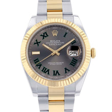 将图像加载到图库查看器中，ROLEX Datejust W41mm Stainless Steel K18YG Slate Roman Dial 126333
