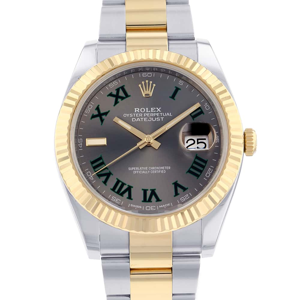 ROLEX Datejust W41mm Stainless Steel K18YG Slate Roman Dial 126333