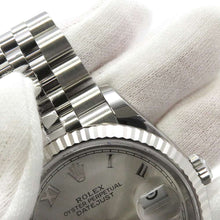 将图像加载到图库查看器中，ROLEX Datejust W36mm Stainless Steel K18WG Silver Roman Dial 126234
