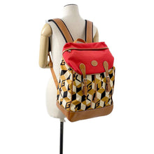 Load image into Gallery viewer, GUCCI Square G Rabbit Medium Backpack Red/Beige/Brown 696013 Leather Nylon
