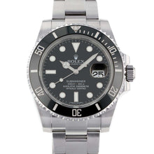 将图像加载到图库查看器中，ROLEX Submariner Date W40mm Stainless Steel Black Dial 116610LN
