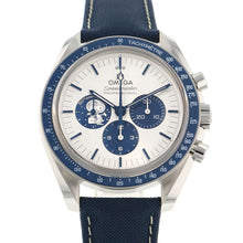 将图像加载到图库查看器中，OMEGA Speedmaster Silver Snoopy Award W42mm Stainless Steel NylonStrap Silver/Blue Dial 310.32.42.50.02.001
