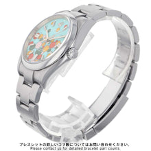 将图像加载到图库查看器中，ROLEX Oyster Perpetual W36mm Stainless Steel Turquise Blue/Celebration motif Dial 126000
