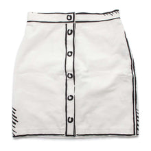 将图像加载到图库查看器中，FENDI Joshua Vidas Collaboration Skirt Size 40 White/Black FQ7165 Cotton100%
