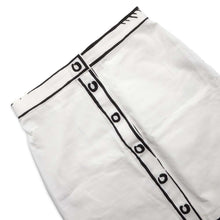 将图像加载到图库查看器中，FENDI Joshua Vidas Collaboration Skirt Size 40 White/Black FQ7165 Cotton100%
